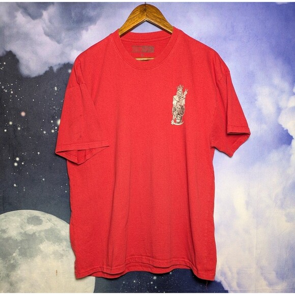 Red Grim Reaper King of Spades Skeleton Graphic Tee XL Streetwear Skater Punk - Picture 2 of 8